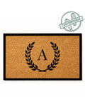 Doormat with monogram 'A' design on a white background [VARIANT: SINGLE INITIAL / BORDER]