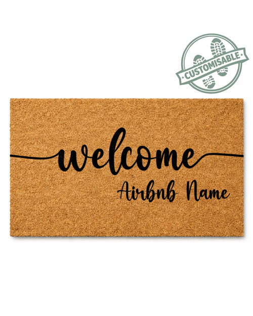 Doormat with 'welcome Airbnb Name' text on a white background [VARIANT: STANDARD]