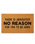 Doormat with humorous text on a white background