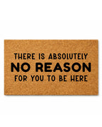 Doormat with humorous text on a white background